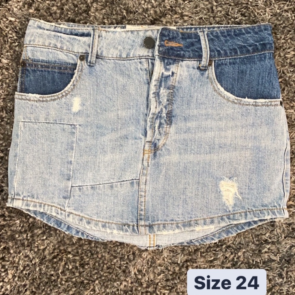 Free People denim skirt